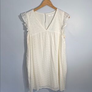 Casual White Eyelet Mini Dress